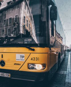 View of train in city