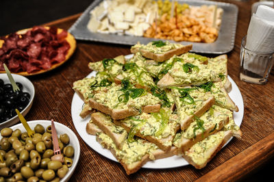 Close-up of food in plate on table