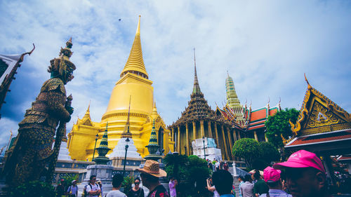 Low angle view of temple against sky