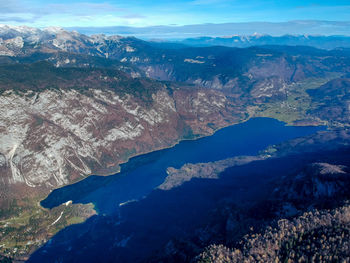 High angle view of landscape against sky