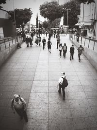 Woman walking in city