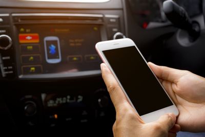 Close-up of person using mobile phone