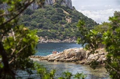 Scenic view of lake against mountain