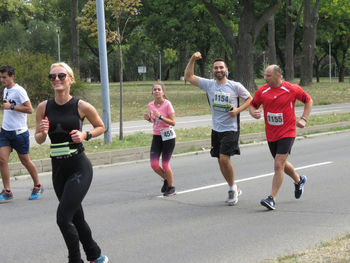 Group of people running