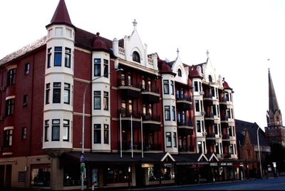 Low angle view of buildings in city