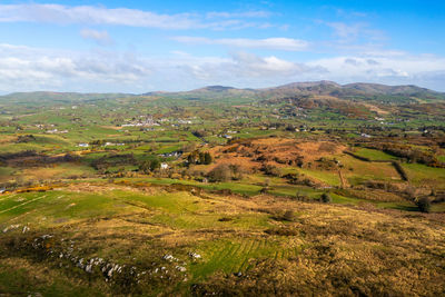 High angle view of landscape against sky