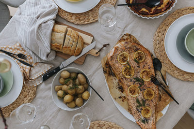 Table set for easter meal