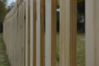 Close-up of fence on field