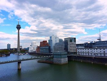 River against cloudy sky