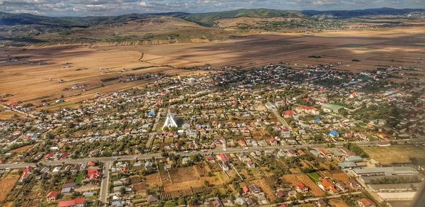 High angle shot of townscape