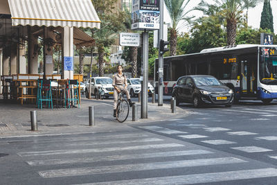 Bicycles on street in city