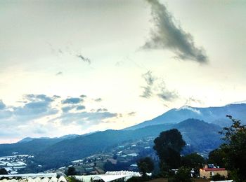 Scenic view of mountains against sky