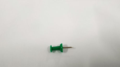 High angle view of toy on white background
