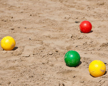 Close-up of yellow ball on field