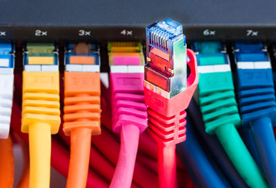 Close-up of multi colored cables