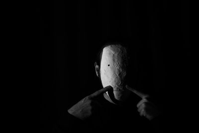 Portrait of man in mask