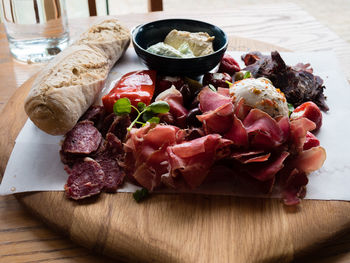 Close-up of food on table