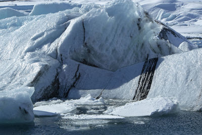 Glacier lagoon jokulsarlon, iceland in wintertime