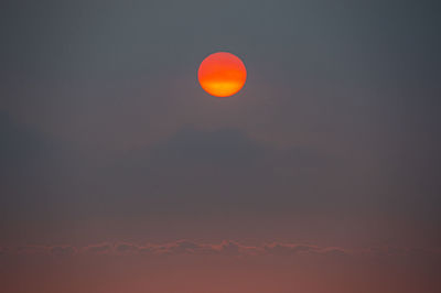 Low angle view of orange sky