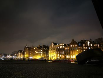 City lit up at night