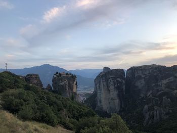 Panoramic view of landscape and mountains against sky