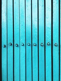 Full frame shot of blue fence
