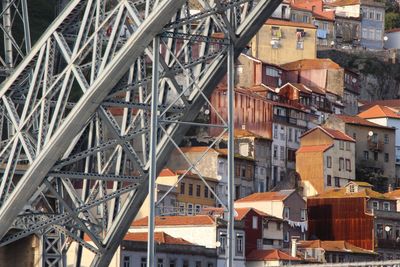 High angle view of buildings in city