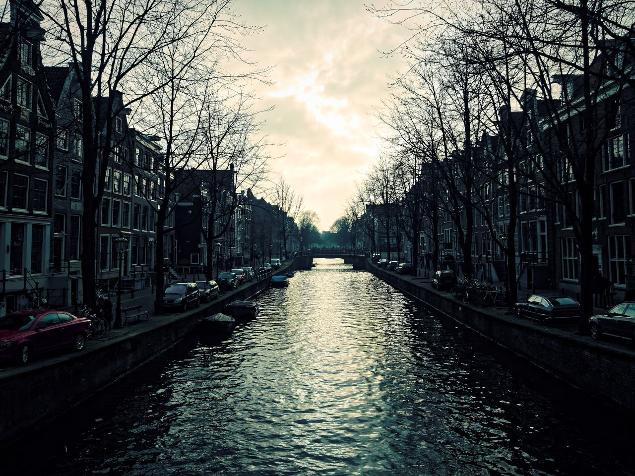 VIEW OF CANAL ALONG BUILDINGS