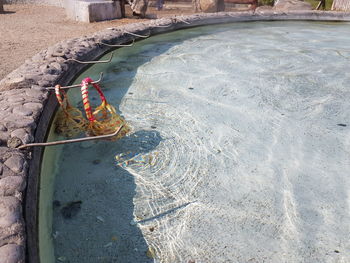 Boiling eggs in hot spring water