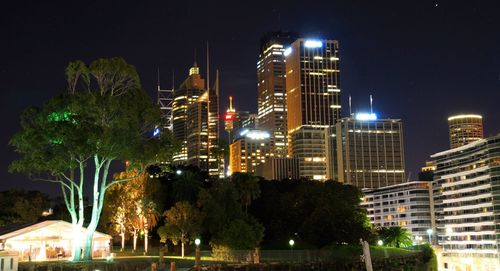 City lit up at night