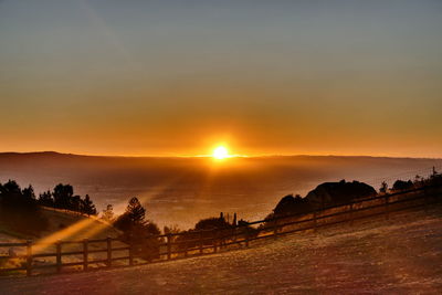 Scenic view of sunset over sea
