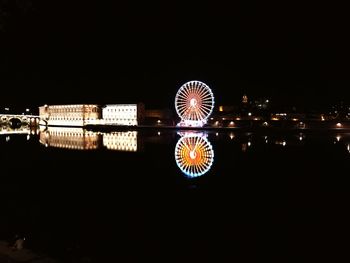 Illuminated city at night