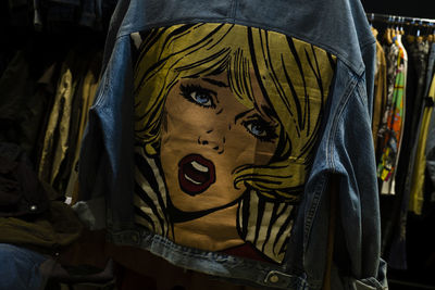 Print on denim jacket