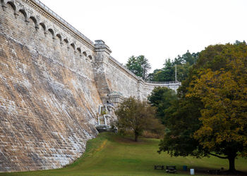 Low angle view of historical building against clear sky