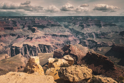 Aerial view of dramatic landscape