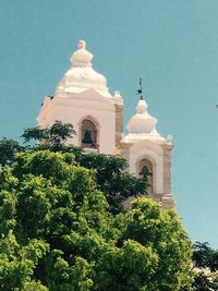 Low angle view of cathedral against clear sky