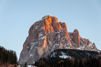 Low angle view of rock formation against sky