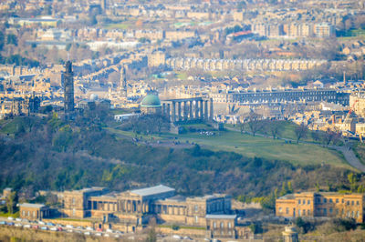 High angle shot of townscape