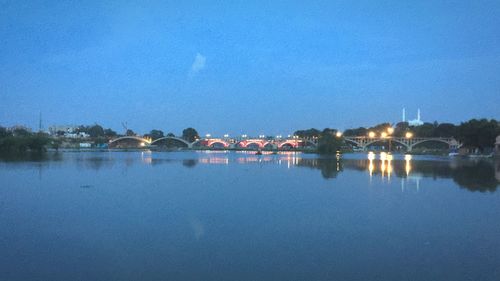 Scenic view of river against clear sky