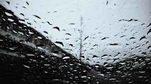 Close-up of water drops on window