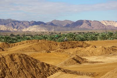 Scenic view of desert against sky