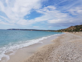 Scenic view of beach against sky