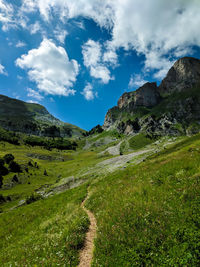 Scenic view of mountains against sky