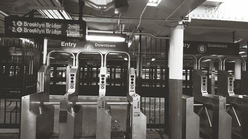 Low angle view of objects in row