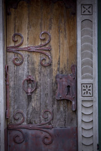 Close-up of old closed door