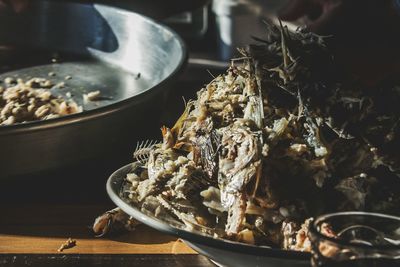 Close-up of food on table