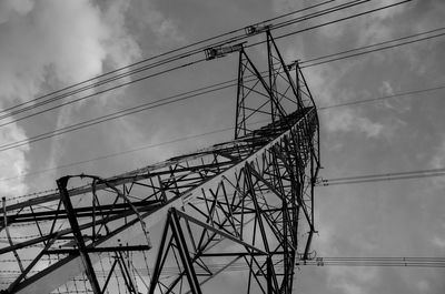 Low angle view of cables against sky