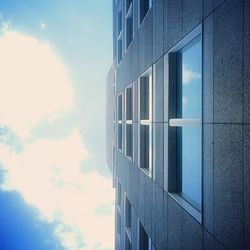 Low angle view of modern building against sky