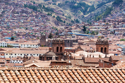 Old cityscape against mountain