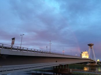 Low angle view of elevated road against sky